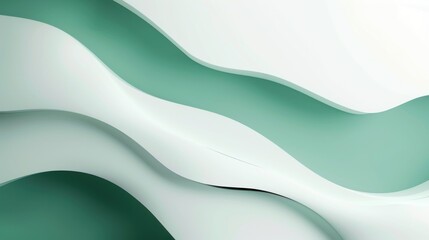 Elegant D white and green wave background