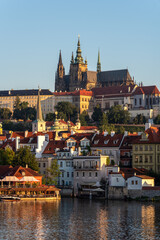 Obraz premium Cityscape view of Prague castle and Mala strana in Prague, capital of Czech republic