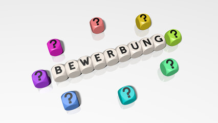 Buchstabenwürfel bilden das Wort Bewerbung