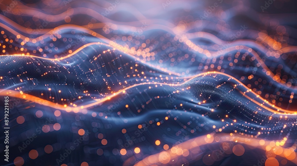 Poster abstract light flow representing technological evolution