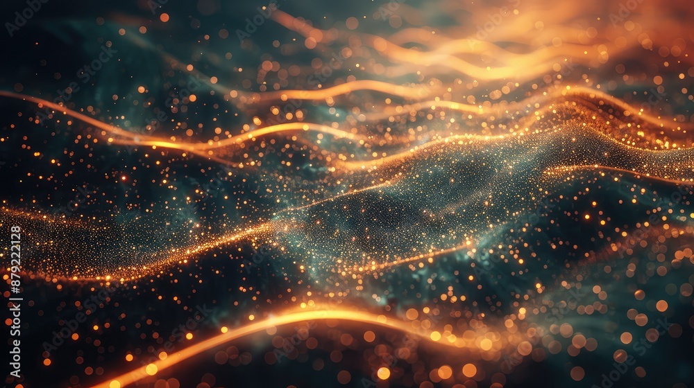 Poster abstract light flow representing technological evolution