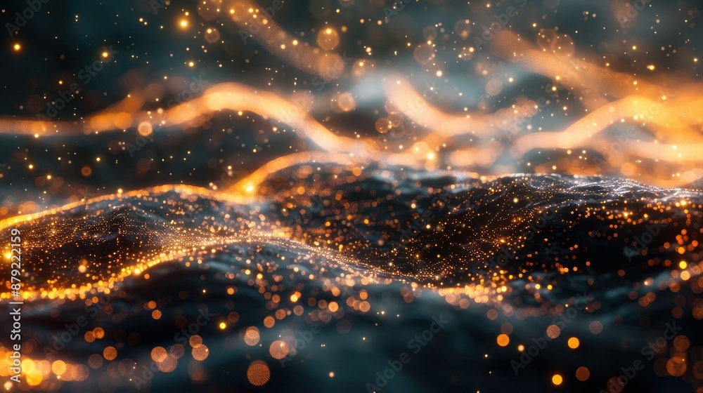 Poster abstract light flow representing technological evolution