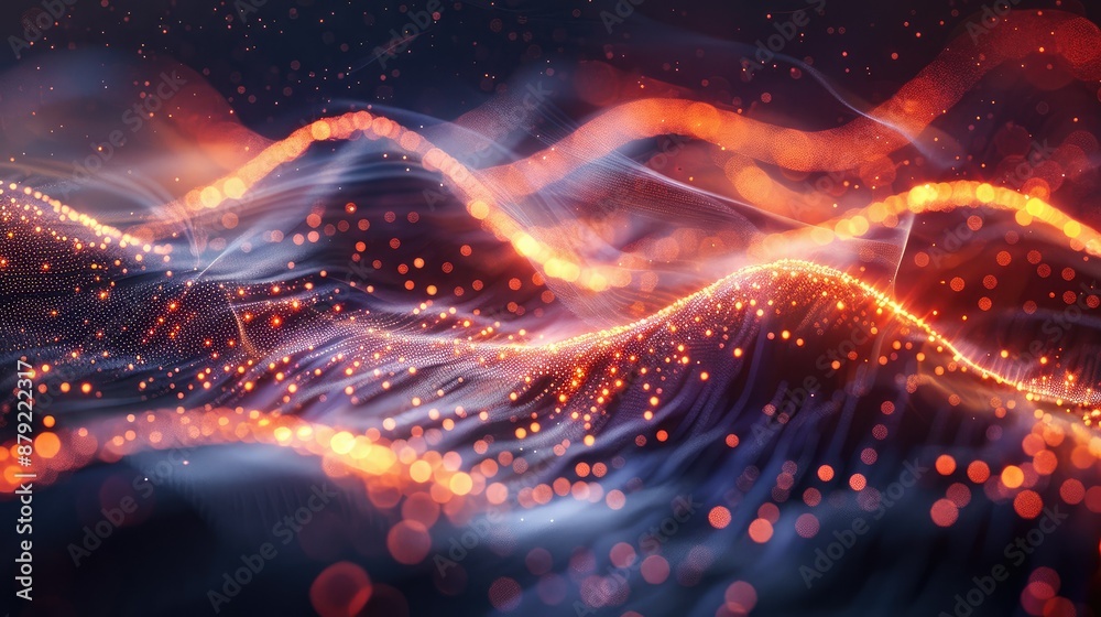 Poster abstract light flow representing technological evolution