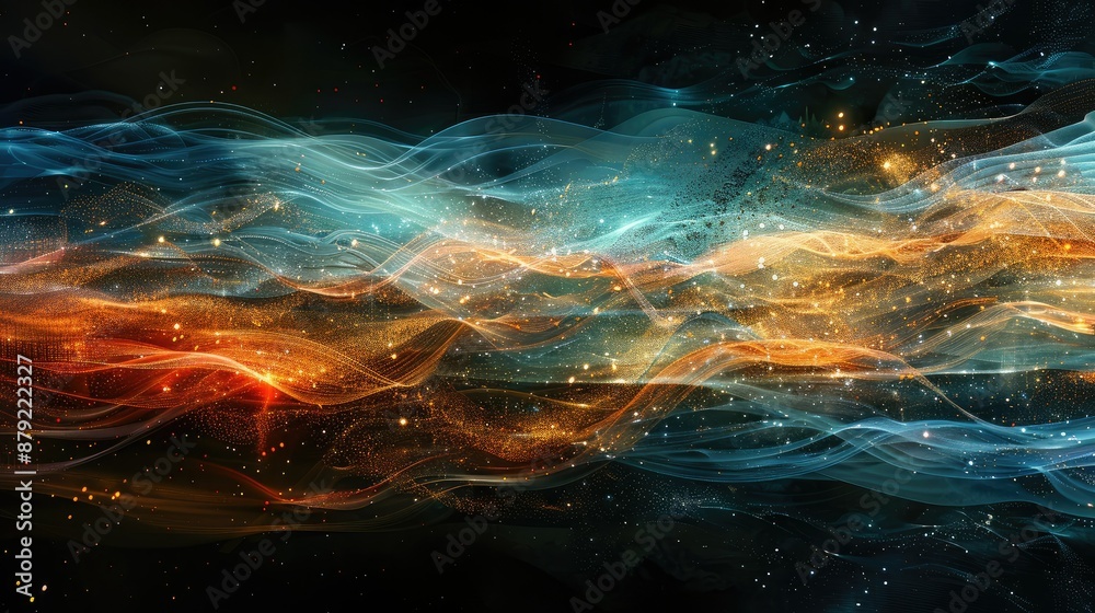 Poster abstract light flow representing technological evolution