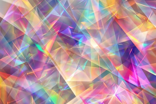 Iridescent rainbow prism light, seamless pattern