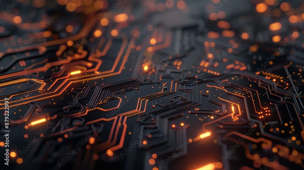 Poster using generative stock, an abstract circuit cyberspace design was created