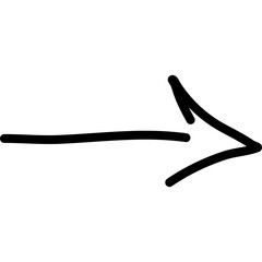 Hand Drawn Arrow. Arrow in Sketch Style Icon