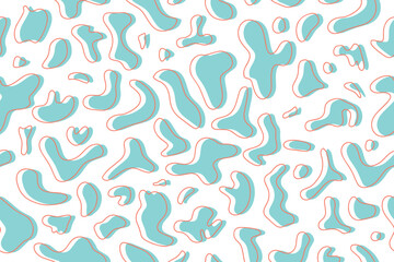 Seamless pattern of colored spots of organic liquid. Abstract spots. Flat design, vector. Vector illustration. Vector illustration