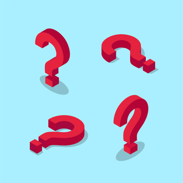 Isometric question mark vector. FAQ icon illustration. Help or Support sign for application or web