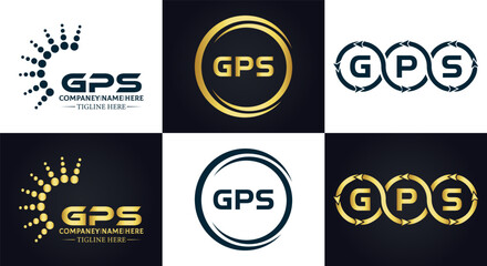 GPS logo. G P S design. White GPS letter. GPS, G P S letter logo design. G P S letter logo design in GOLD, GOLDEN LOGO, THREE, style. letter logo set in one artboard. G P S letter logo vector design.