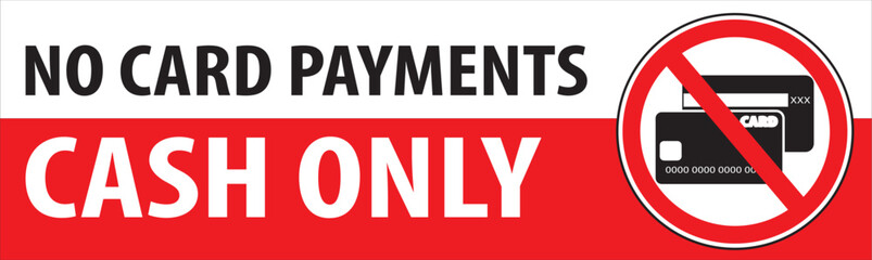 Cash only no card payments notice vector.eps