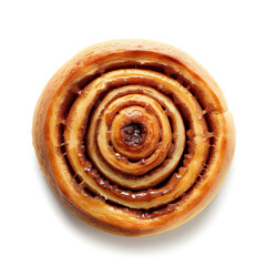 Fototapeta premium Cinnamon Roll Isolated on White Background: Delicious Pastry, Sweet Baked Good