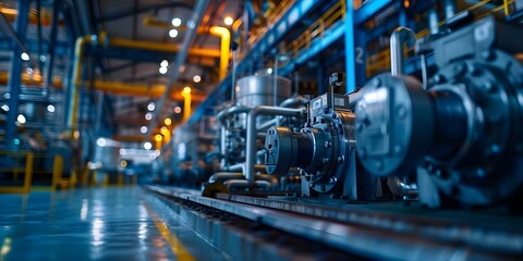 Fototapeta premium Exploring Large-Scale Industrial Carbon Capture Efforts to Reduce Emissions. Concept Carbon Capture Technology, Emission Reduction, Industrial Solutions, Sustainable Practices, Green Energy