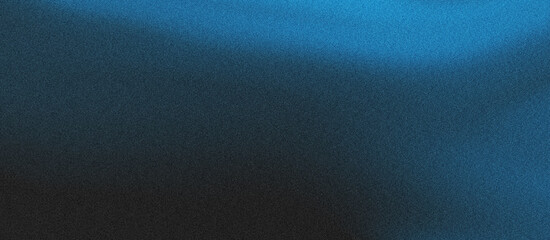 Grainy black deep blue gradient background with blazing light and noise texture effect banner in the background