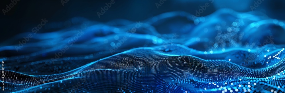 Poster background of abstract technology streams. digital wave of dots. network connection structure. 3d re