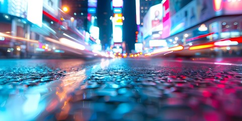 Futuristic cityscape at night vibrant neon lights and bustling activity. Concept Night Photography, Neon Lights, Cityscape, Futuristic, Vibrant