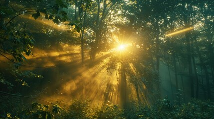 Glowing sunset casting warm light on mountains