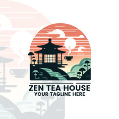 Naklejka premium Zen Tea Logo Branding Design