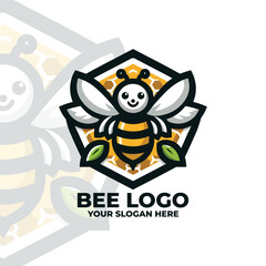 Bee Logo Design Simple Modern