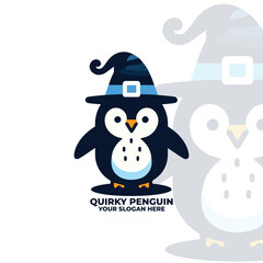 Cute Quirky Penguin Logo Design