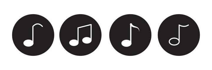 Music notes icon set, Music notes symbol, vector illustration
