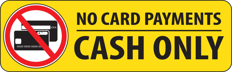 No card payments cash payments only sign notice.eps