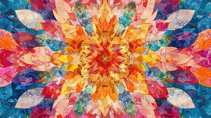 Fototapeta premium Kaleidoscopic patterns in vivid color palette