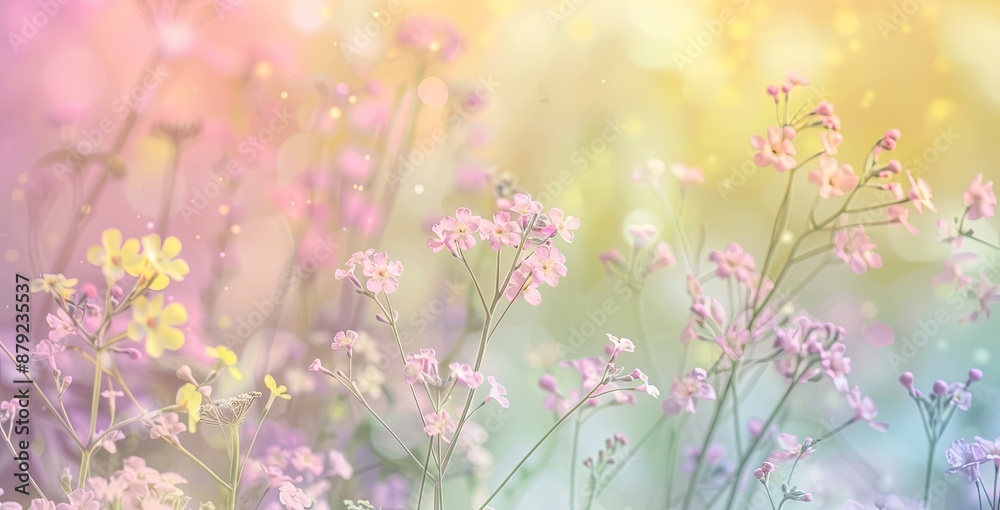 Poster Spring Blossoms: A pastel gradient background