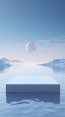 Digital snow mountain ocean booth e-commerce graphics poster mobile phone background