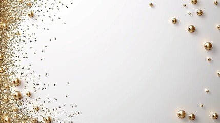 Fototapeta premium A pile of gold glitter scattered on a white background