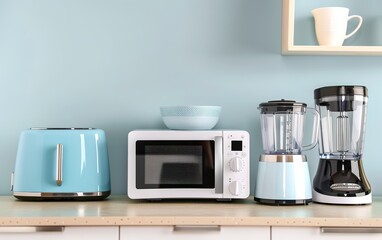 Retro Styled Kitchen Appliances on Counter