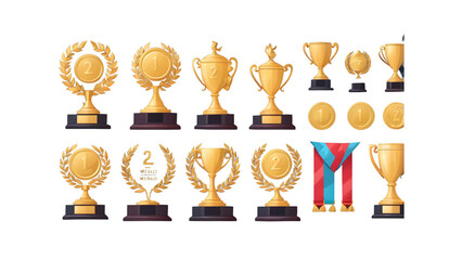 Winner Trophy on White Background