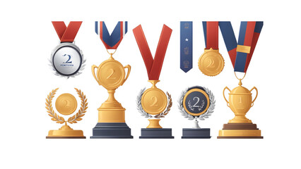 Winner Trophy on White Background