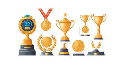 Winner Trophy on White Background