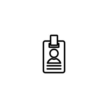recommend clip art: ID badge line icon isolated on white background