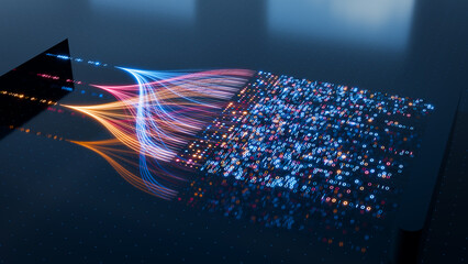 Big data driven artificial intelligence and analytics: AI, data science, technology, analysis, and visualization with neural networks and machine learning. Digital transformation and innovation.