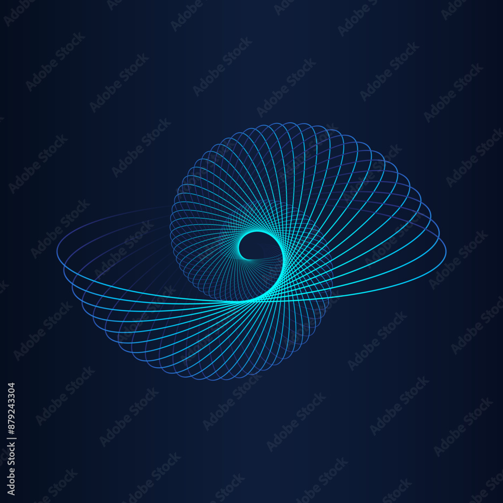 Poster abstract futuristic background. abstract flowing circles lines smooth blue green gradient color. vec