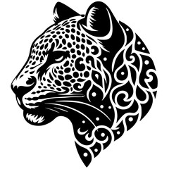 Leopard head silhouette