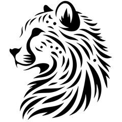 Cheetah head silhouette