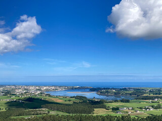 Obraz premium Ría de Ribadeo, end of the Eo river in the Cantabrian Sea, Asturias, Galicia