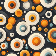 Abstract Colorful Circle Pattern on Dark Background