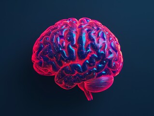 Brilliant brain with activated neurons, intelligent savant, mastermind vision