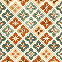 Fototapeta premium Vintage Floral Tile Pattern
