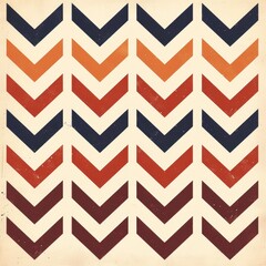 Vintage Chevron Pattern in Red, Blue, and Orange