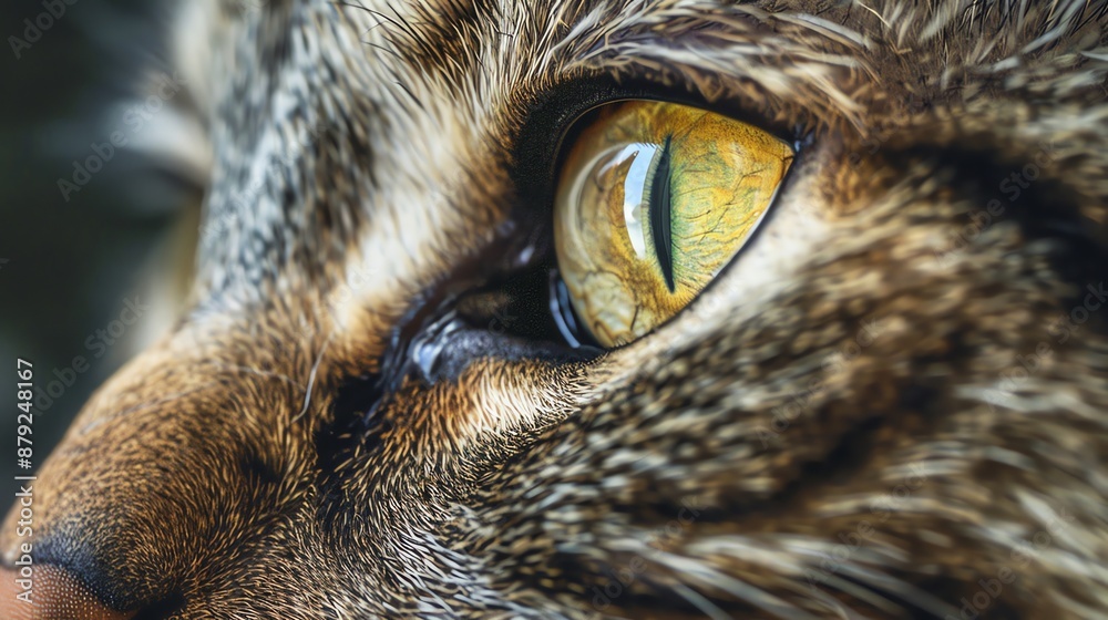 Wall mural A close-up of a cat's eye.