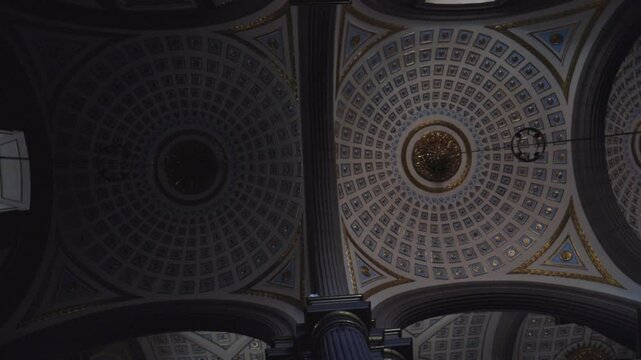 Catholic religious cathedral church interior cupola small dome, Puebla Mexico
