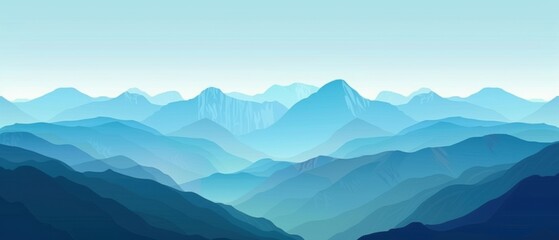 Minimalism mountain landscape,