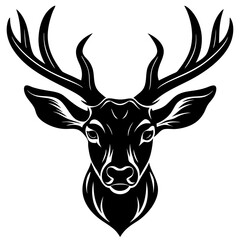 Naklejka premium deer head vector,deer, animal, vector, reindeer, mammal, cartoon, illustration