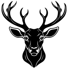 Naklejka premium deer head vector,deer, animal, vector, reindeer, mammal, cartoon, illustration