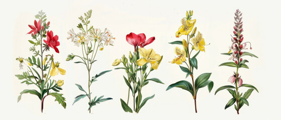 Exquisite collection of antique wildflower and floral illustrations for botanical enthusiasts.